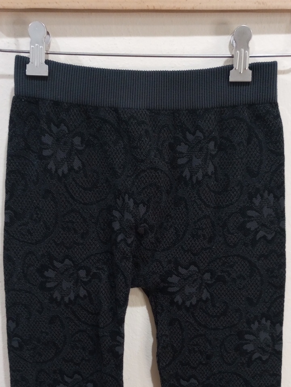 Nikibiki Black Stretch Floral Leggings, OS - Picture 2 of 9